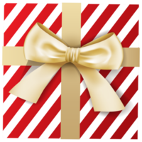 Red gift box and gold ribbon. Chirstmas and happy new year decor. png