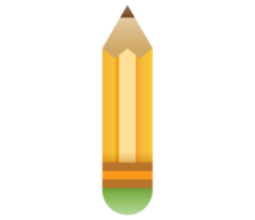 symbole d'icône de crayon. objet de retour à l'école dans un objet d'art en papier. png