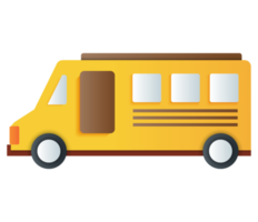 Schulbus-Symbol. zurück zum schulobjekt, das in papierkunstartikel gesetzt wird. png