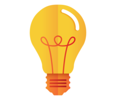 light bulb icon symbol. Back to school object set in paper art item. png