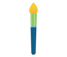 paintbrush icon symbol. Back to school object set in paper art item. png