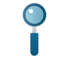 magnifying glass icon symbol. Back to school object set in paper art item. png