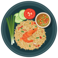 arroz frito com comida tailandesa de camarão. png