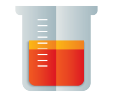 Test tube icon symbol. Back to school object set in paper art item. png