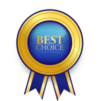 Best choice realistic gold labels and badges with ribbon. png