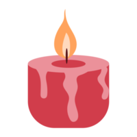 Burning candles. Hand-drawn illustration in doodle style. Design for holiday cards, stickers, print. png