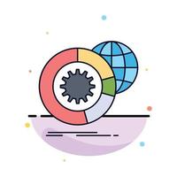 data big data analysis globe services Flat Color Icon Vector