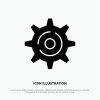 Internet Gear Setting solid Glyph Icon vector