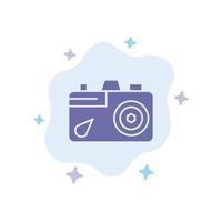 Camera Education Image Picture Blue Icon on Abstract Cloud Background vector