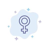 Female Symbol Gender Blue Icon on Abstract Cloud Background vector