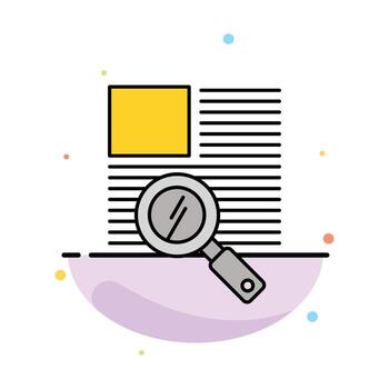 plantilla de icono de color plano abstracto de lectura de zoom de texto de línea vector