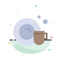 Dish Cup Cleaning Abstract Flat Color Icon Template vector