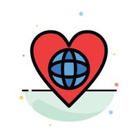 Ecology Environment World Heart Like Abstract Flat Color Icon Template vector