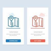 Location Map Pin Hotel  Blue and Red Download and Buy Now web Widget Card Template vector