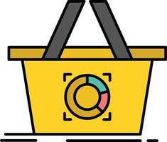 Cart Add To Cart Basket Shopping  Flat Color Icon Vector icon banner Template