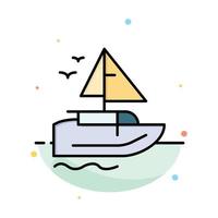 Boat Ship Transport Vessel Abstract Flat Color Icon Template vector