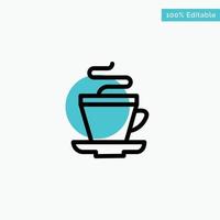 Tea Cup Coffee Indian turquoise highlight circle point Vector icon