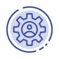 Gear Controls Profile Use Blue Dotted Line Line Icon vector