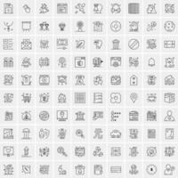 Pack of 100 Universal Line Icons for Mobile and Web vector