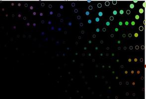 Dark Multicolor, Rainbow vector background with bubbles.