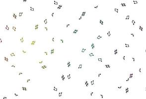 Light Multicolor, Rainbow vector backdrop with music notes.