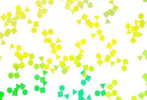 Light Green, Yellow vector template with crystals, circles, squares.