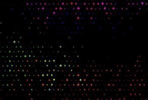 Dark multicolor, rainbow vector pattern with symbol of cards.