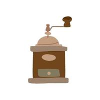 Coffee grinder hand drawn isolated on the white background. Coffee culture vector