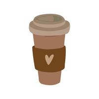 una taza de café para llevar. ilustración vectorial vector