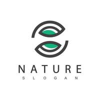 plantilla de diseño de logotipo de naturaleza con icono de hoja de círculo vector