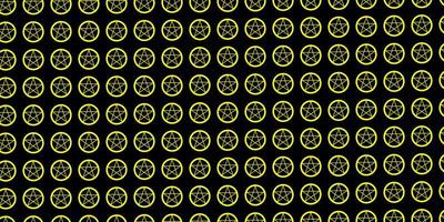 Dark Yellow vector template with esoteric signs.