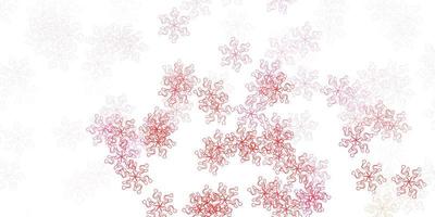 Light red vector doodle pattern with flowers.