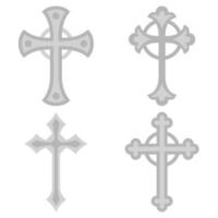 Set of Christian Cross isolated on white background vector