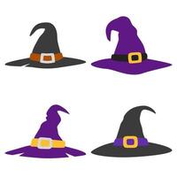 Set of Wizard Hat isolated on white background vector