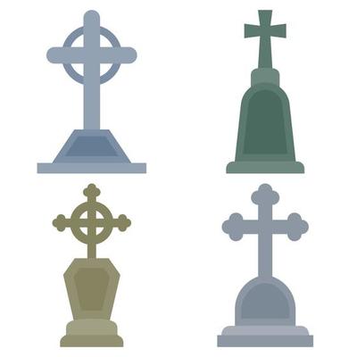 Set of Tombstone isolated on white background