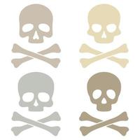 Set of Skull and Crossbones isolated on white background vector