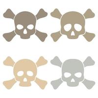 conjunto, de, cráneo y crossbones, aislado, blanco, plano de fondo vector