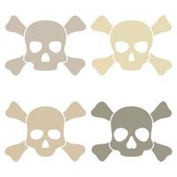 conjunto, de, cráneo y crossbones, aislado, blanco, plano de fondo vector