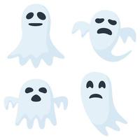 Set of Ghost isolated on white background vector