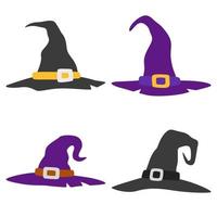 Set of Wizard Hat isolated on white background vector