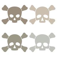 conjunto, de, cráneo y crossbones, aislado, blanco, plano de fondo vector