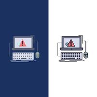 Computer crash error failure system Flat Color Icon Vector