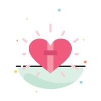 Love Heart Celebration Christian Easter Abstract Flat Color Icon Template vector