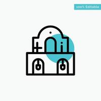 Building Christmas Church Easter turquoise highlight circle point Vector icon