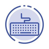 Key Keyboard Hardware Education Blue Dotted Line Line Icon vector