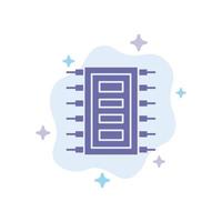 Tech Hardware Chip Computer Connect Blue Icon on Abstract Cloud Background vector
