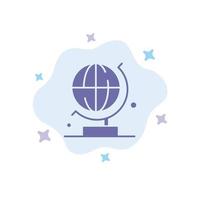 World Globe Science Blue Icon on Abstract Cloud Background vector