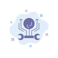 ingeniería de desarrollo crecimiento hack hacking icono azul sobre fondo de nube abstracta vector