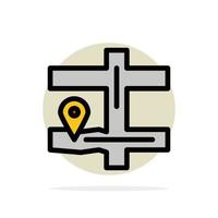 Map Navigation Pin Abstract Circle Background Flat color Icon vector