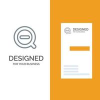 Search Less Remove Delete Grey Logo Design and Business Card Template vector